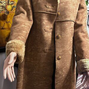 Westbound Brown Faux Fur Trimmed Coat